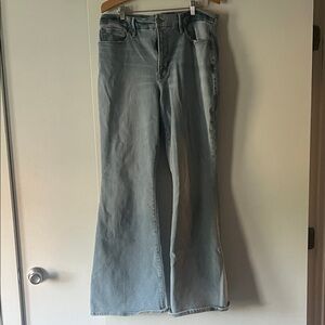 Good American Sky Blue Wide Leg Jeans